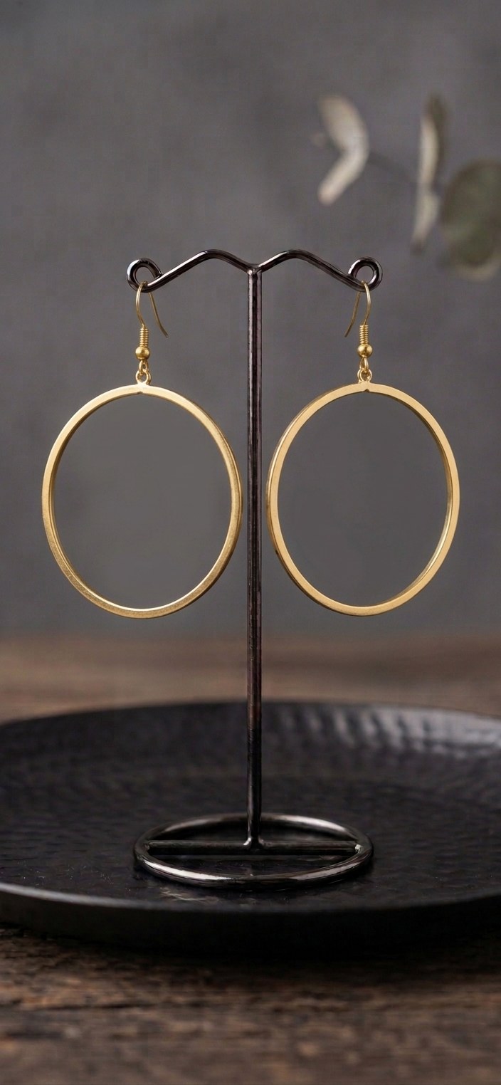 Brass Hoops Earrings