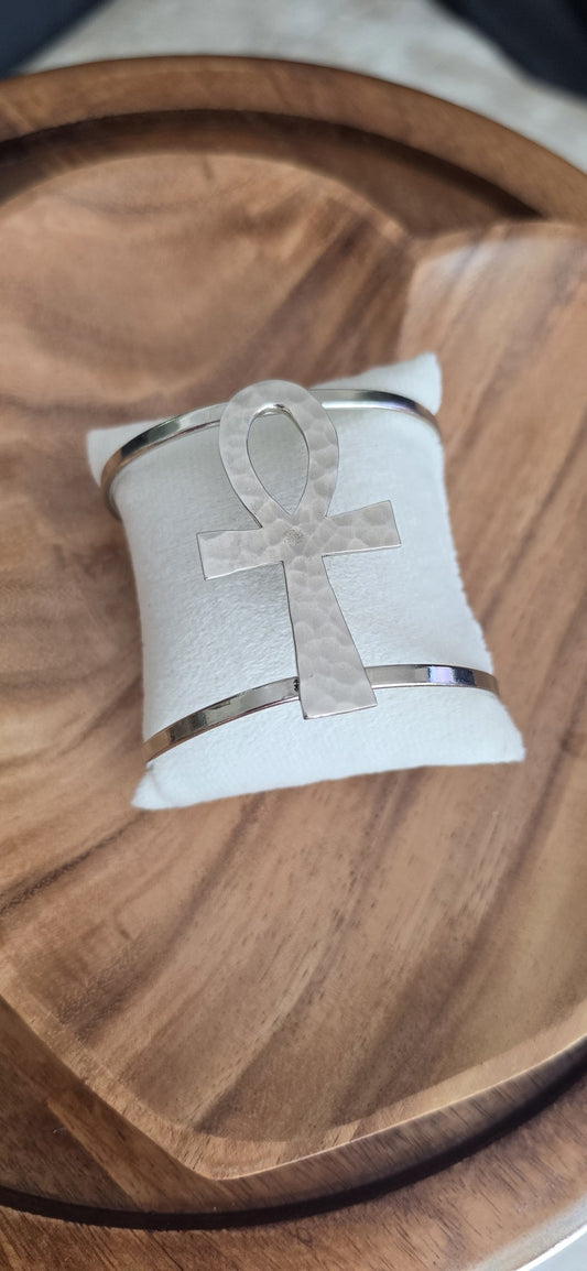 Ankh Hammered Bracelet