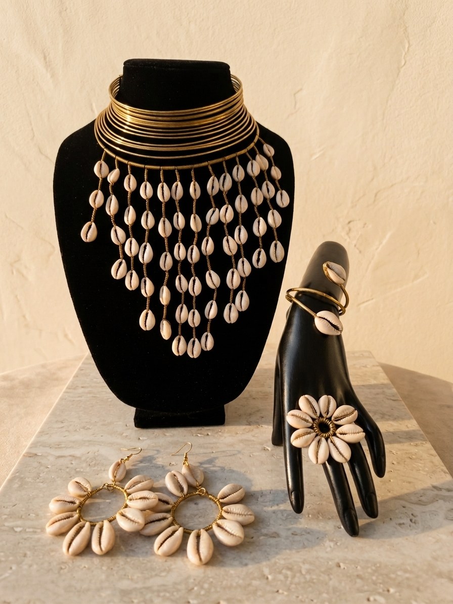 Cascading Cowrie Shell Necklace