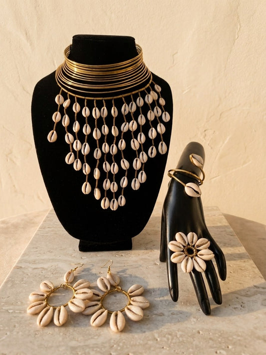 Cascading Cowrie Shell Necklace