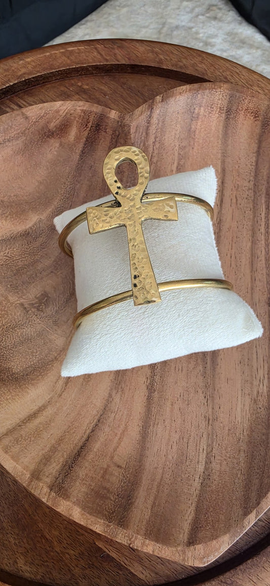 Ankh Hammered Bracelet