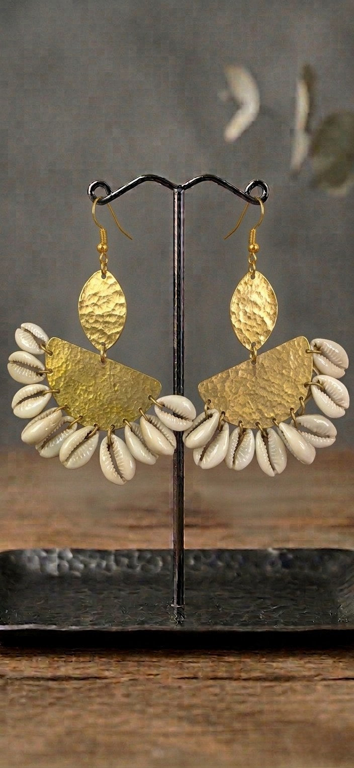 Golden Cowrie Earrings