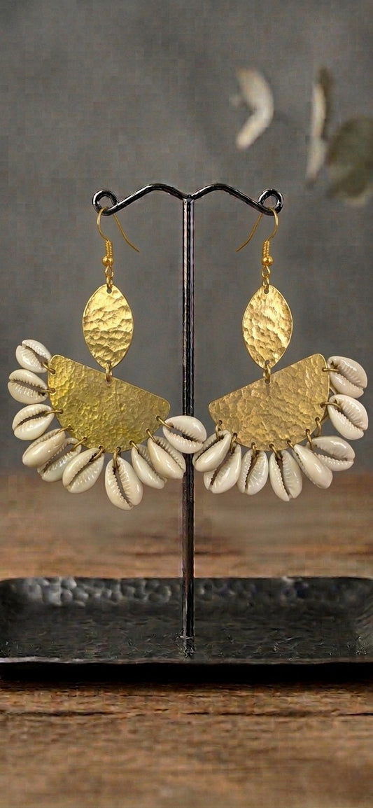 Golden Cowrie Earrings