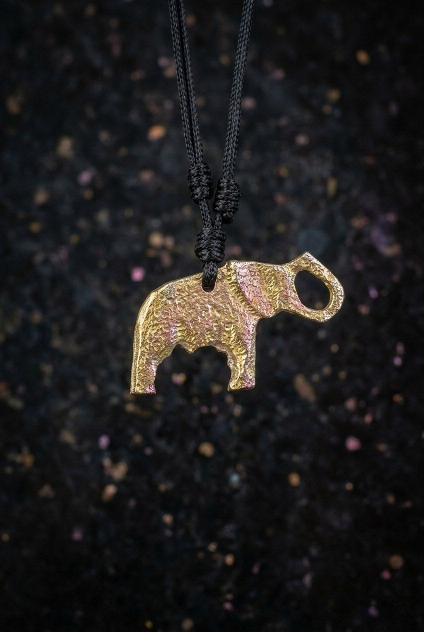 Elephant Brass Pendant Necklace