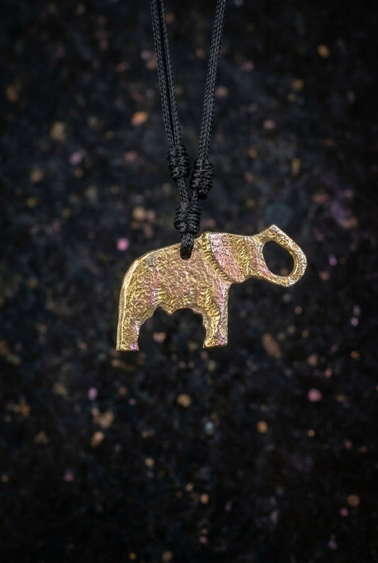 Elephant Brass Pendant Necklace