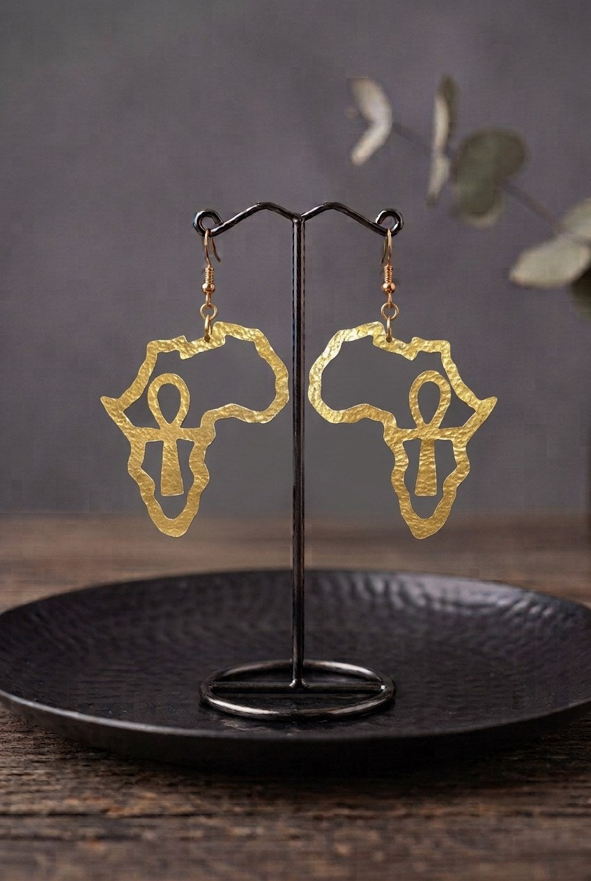 Ankh and Africa Earrings