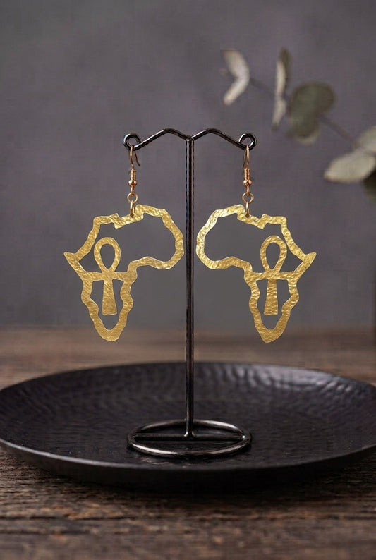 Ankh and Africa Earrings