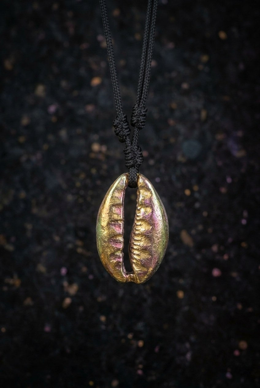 Cowrie Brass Pendant Necklace