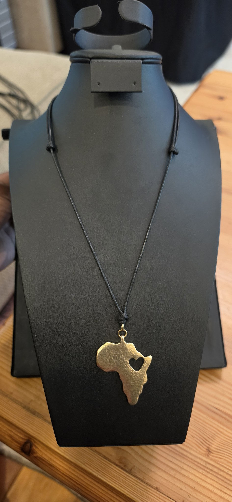 Africa Map Brass Necklace