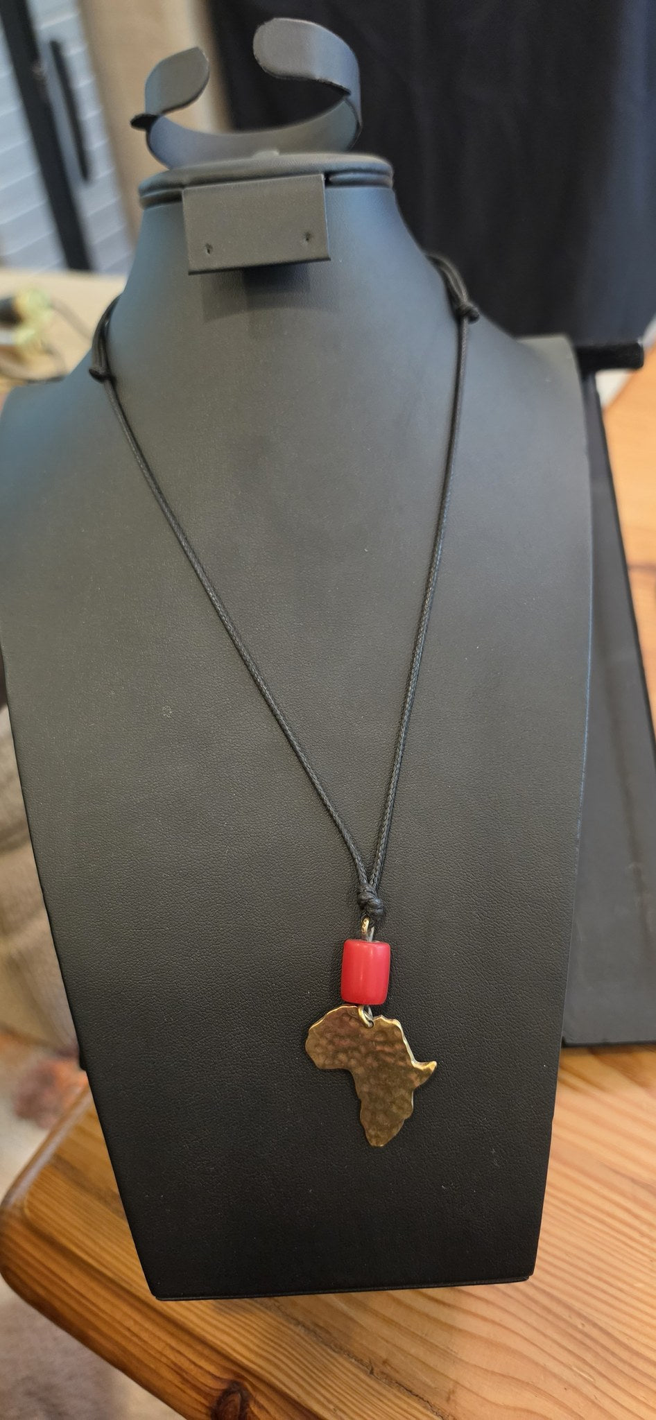 Africa Map Brass Necklace